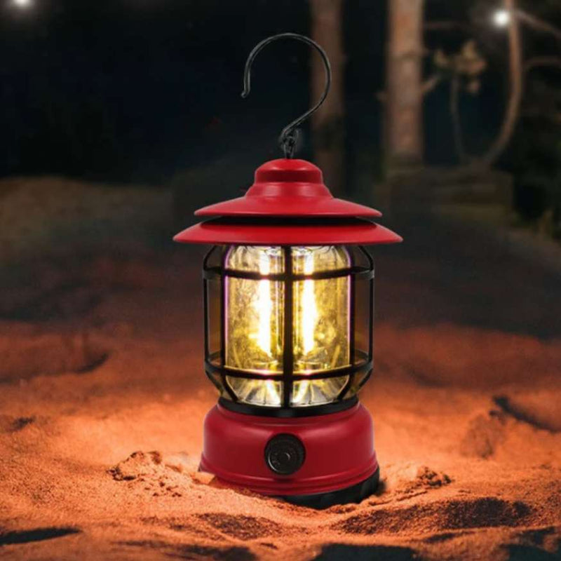 Rechargeable Camping Lantern with Dimmable LED and Vintage Design