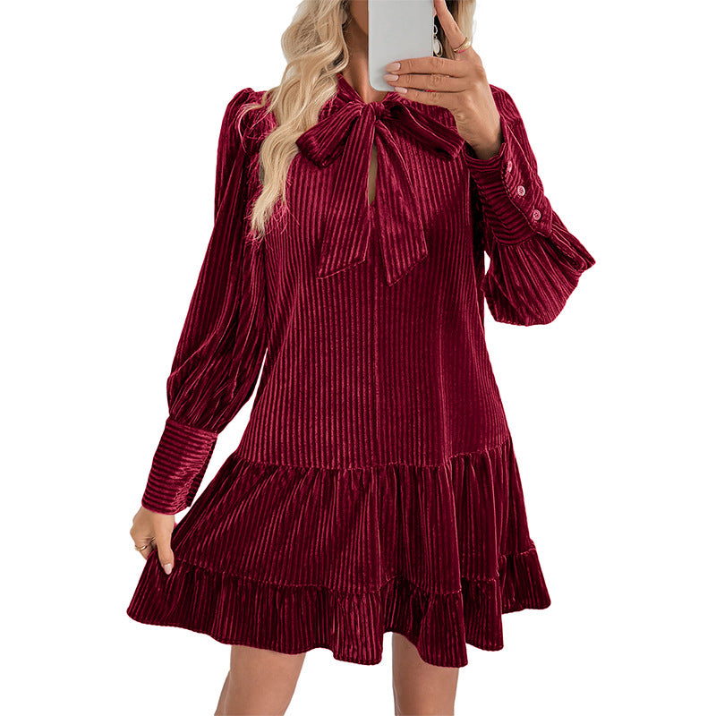 Ladies A-Line Dress with Long Sleeves – Elegant and Comfortable