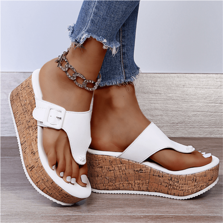 Orthopaedic Sandals for Women with Raised Cork Sole for Comfort and Good Support