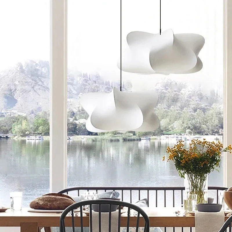 Japanese-Inspired Pleated Silk Pendant Light for Interiors