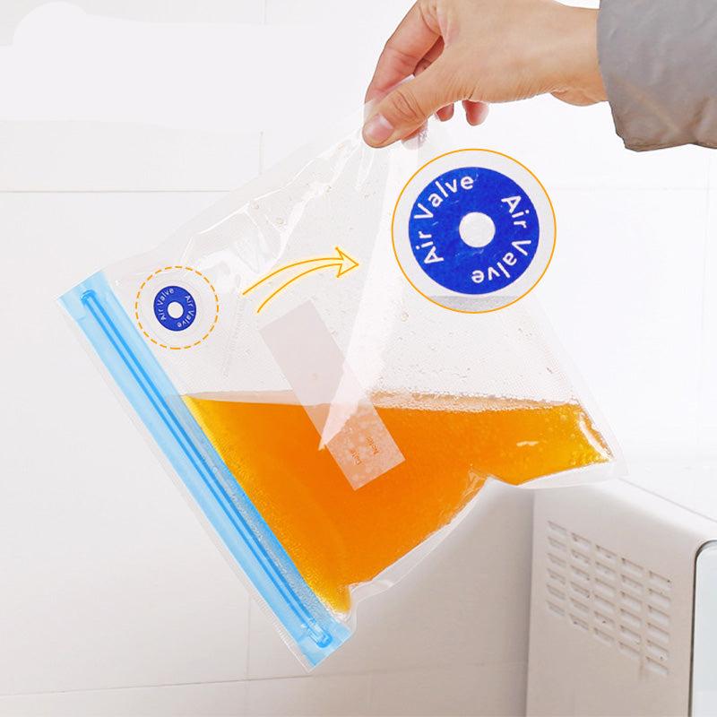 Ten Reusable Vacuum Storage Bags for Food with Zip Seals