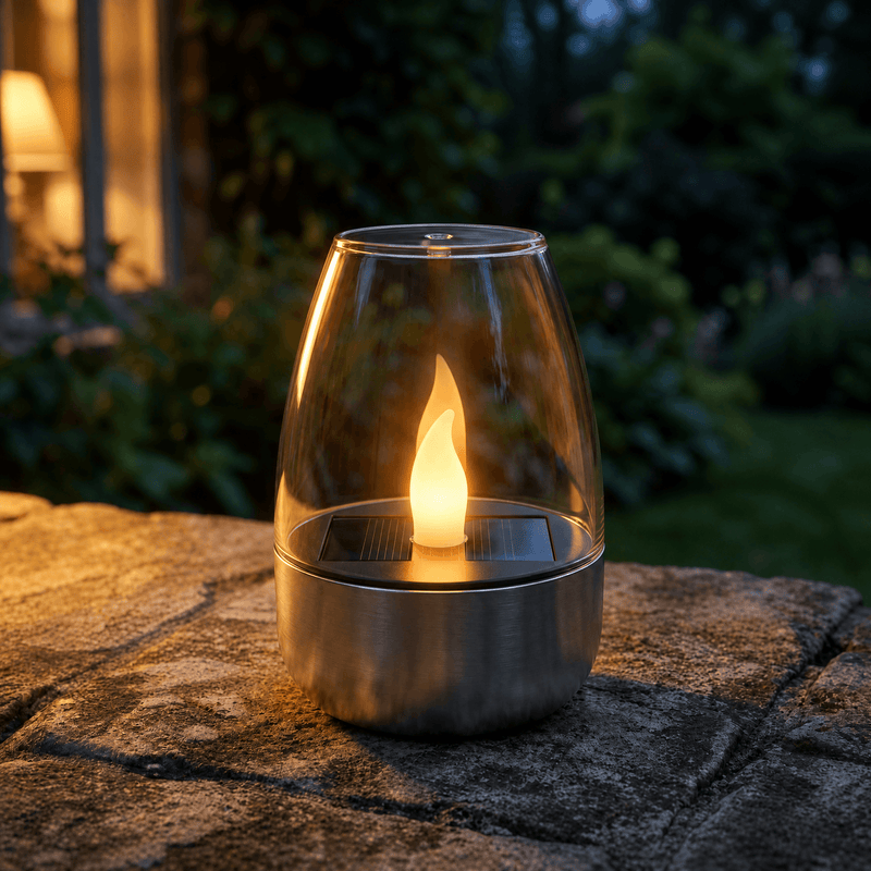 Solar Flickering Candle Light with Automatic Dusk Sensor