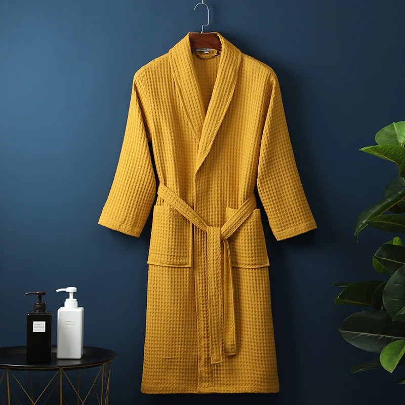 Men's and Women's Cotton Waffle Bathrobe for Everyday Comfort