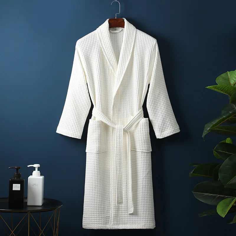 Men's and Women's Cotton Waffle Bathrobe for Everyday Comfort