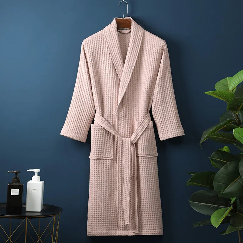 Men's and Women's Cotton Waffle Bathrobe for Everyday Comfort