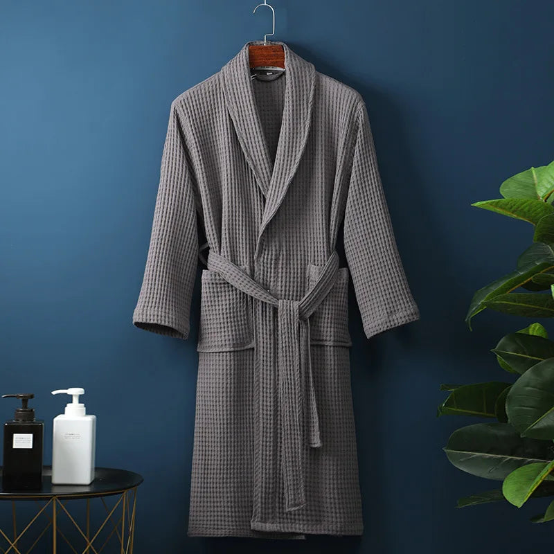 Men's and Women's Cotton Waffle Bathrobe for Everyday Comfort