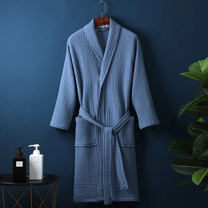 Men's and Women's Cotton Waffle Bathrobe for Everyday Comfort