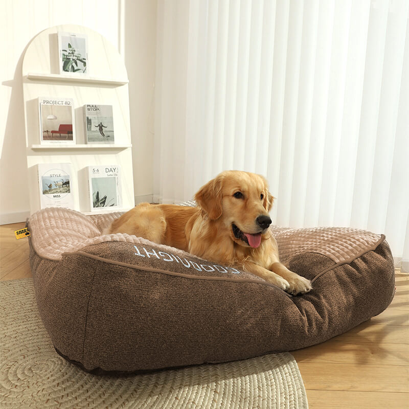 Orthopaedic Dog Cushion Large – Luxury Memory Foam Dog Bed with Headrest