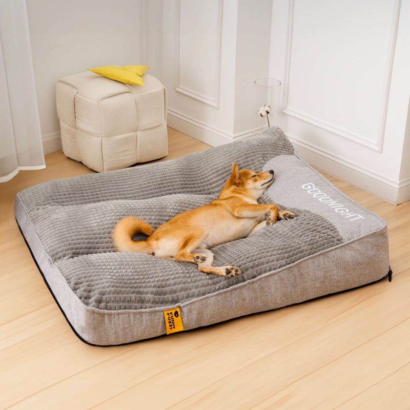 Orthopaedic Dog Cushion Large – Luxury Memory Foam Dog Bed with Headrest