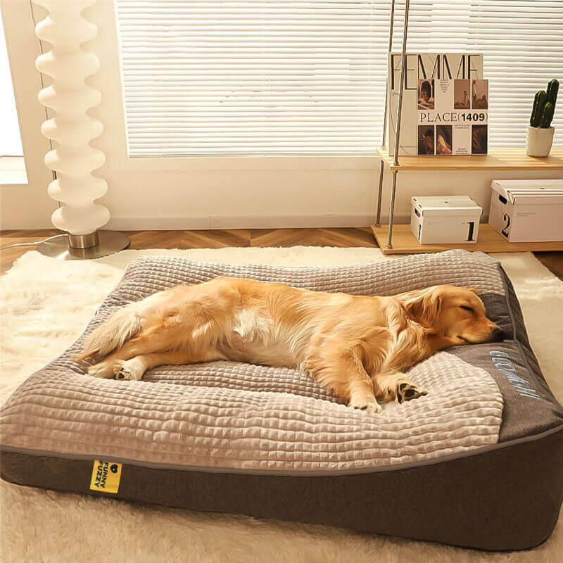 Orthopaedic Dog Cushion Large – Luxury Memory Foam Dog Bed with Headrest