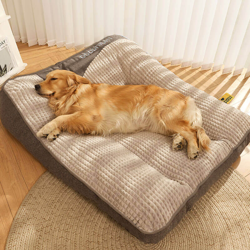 Orthopaedic Dog Cushion Large – Luxury Memory Foam Dog Bed with Headrest
