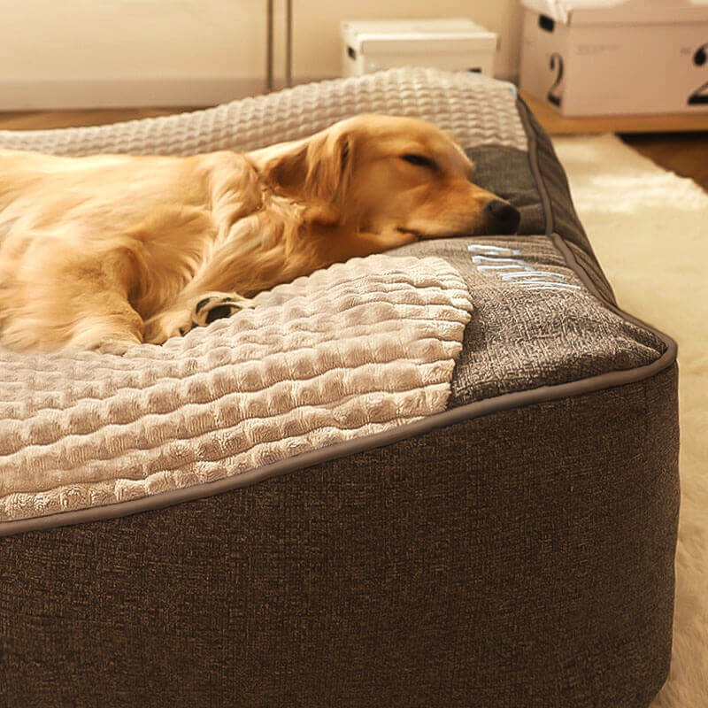 Orthopaedic Dog Cushion Large – Luxury Memory Foam Dog Bed with Headrest