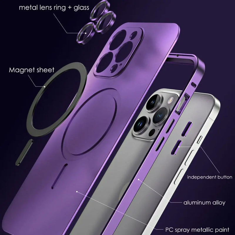Magnetic Metal Phone Case for iPhone with Slim and Protective Design