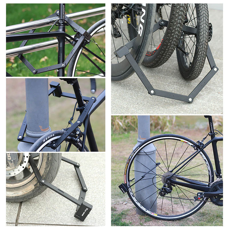 Foldable Bicycle Security Lock with Frame Mount & Keyed Locking System