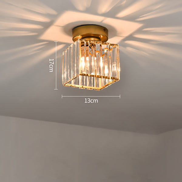Modern Geometric Ceiling Light with Glass Shade