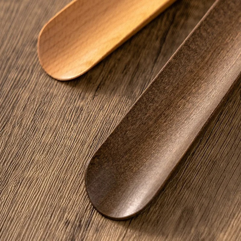 Minimalist Wooden Shoe Horn with Wall Mount