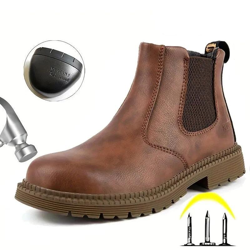 Waterproof Safety Shoes for Men with Steel Toe – Slip-Resistant Work Shoes for Construction and Industry