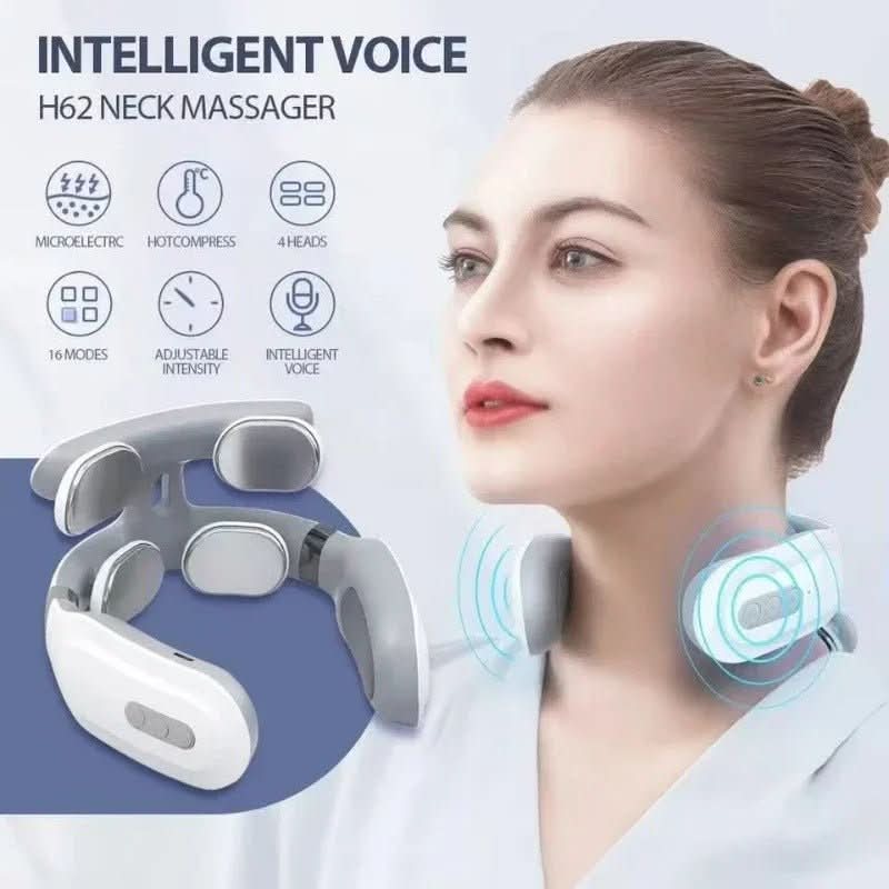 Smart TENS Neck Massager with Heat and Vibration for Everyday Relaxation