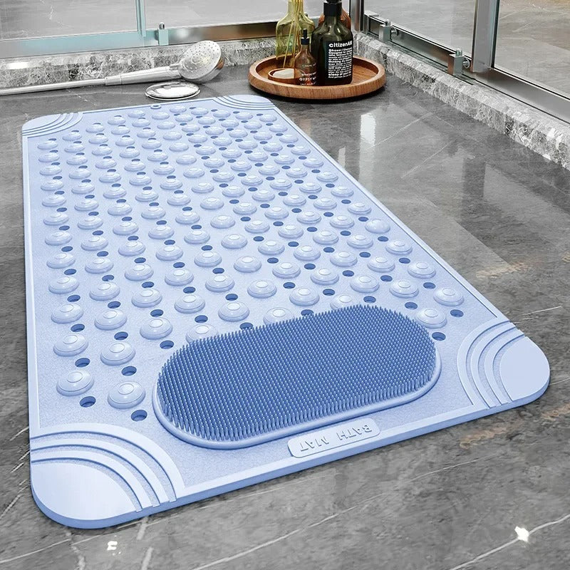 Non-Slip Bath & Shower Mat with Suction Cups & Foot Scrubber