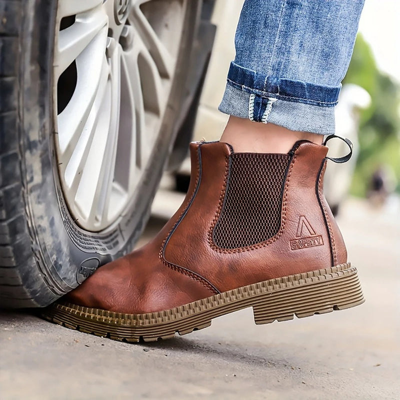 Waterproof Safety Shoes for Men with Steel Toe – Slip-Resistant Work Shoes for Construction and Industry