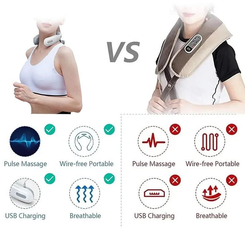 Smart TENS Neck Massager with Heat and Vibration for Everyday Relaxation