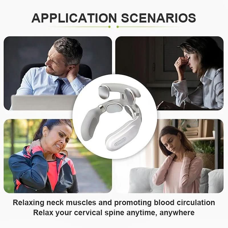 Smart TENS Neck Massager with Heat and Vibration for Everyday Relaxation
