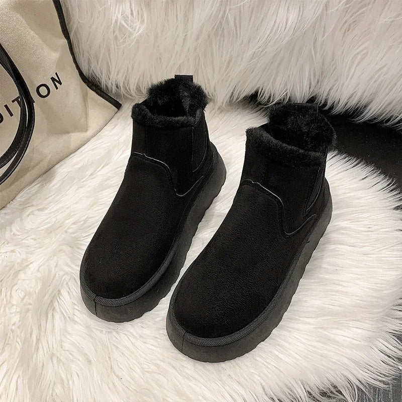 Ladies' Ankle Boots with Warm Lining – Comfortable Winter Boots with Non-Slip Sole