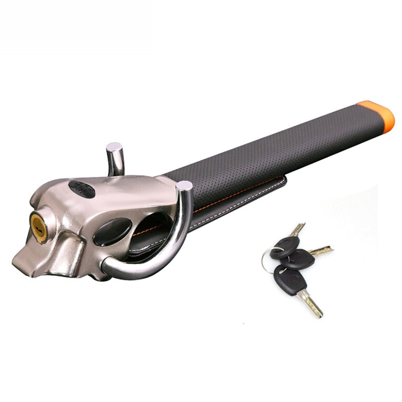 Three-Direction Steering Wheel Lock with Reinforced Anti-Theft Design