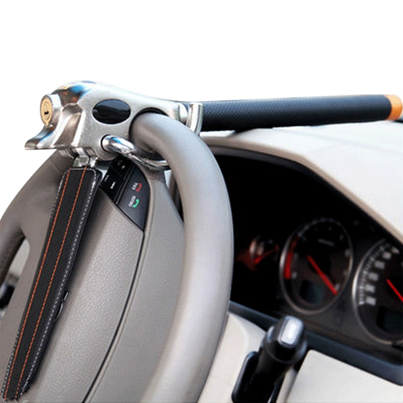 Three-Direction Steering Wheel Lock with Reinforced Anti-Theft Design