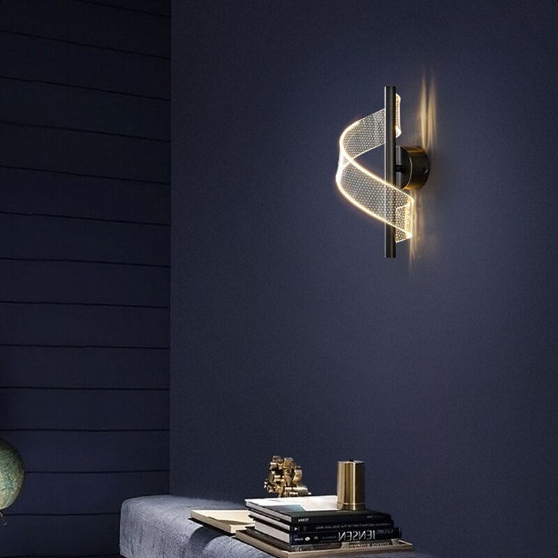 Modern LED Wall Lamp with Wavy Design and Adjustable Light Colours