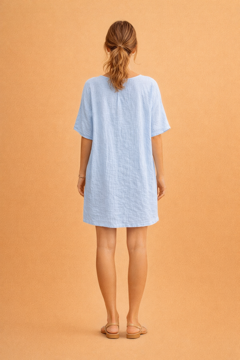 Ladies' Airy Beach Dress with Relaxed Fit and Buttons