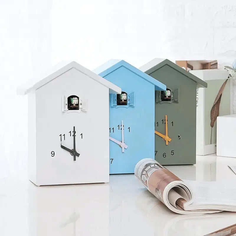 House-Shaped Cuckoo Wall Clock with Pendulum and Night Mode