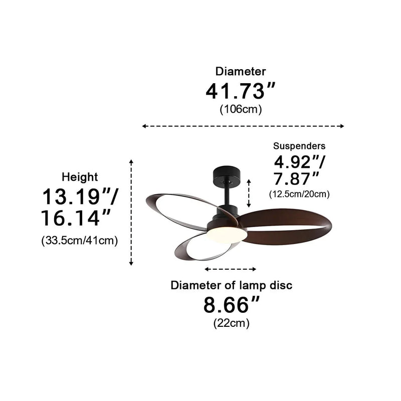 Ventilateur de plafond moderne – Pales en bois, éclairage LED dimmable pour salon ou chambre