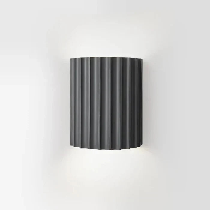 Ribbed Resin Wall Light with Warm Up & Down Illumination