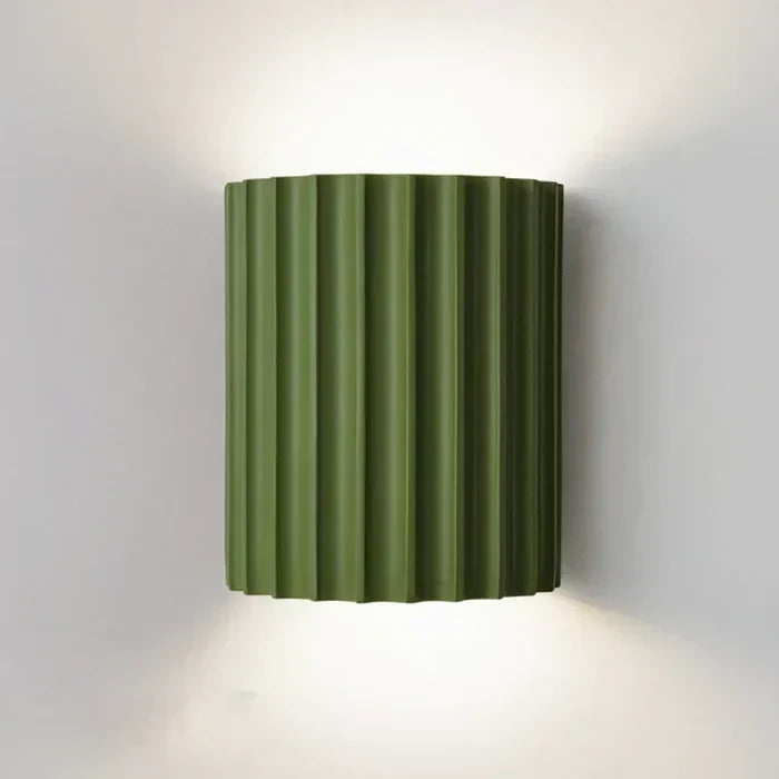 Ribbed Resin Wall Light with Warm Up & Down Illumination