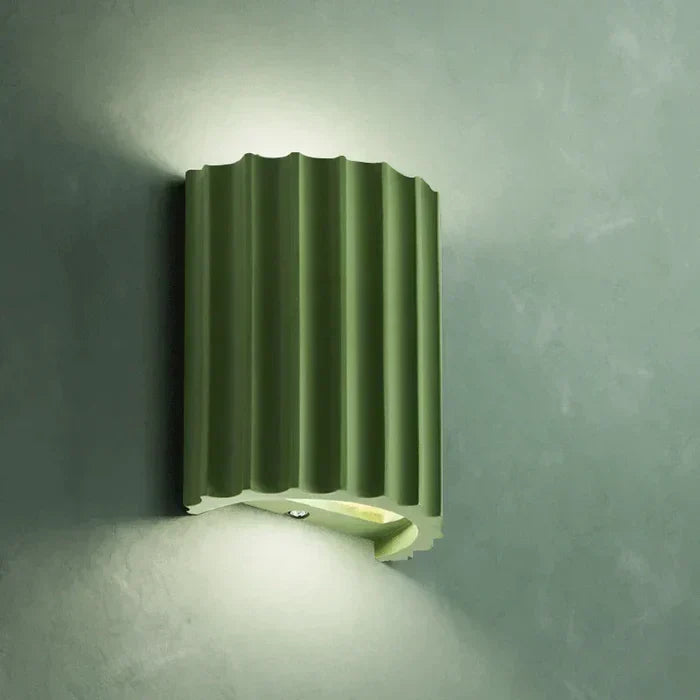 Ribbed Resin Wall Light with Warm Up & Down Illumination
