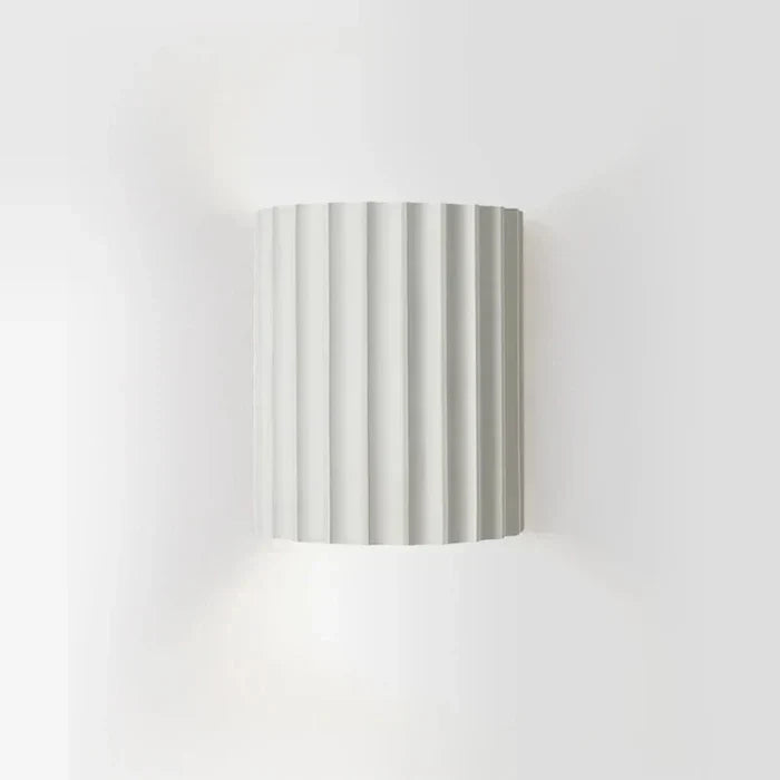 Ribbed Resin Wall Light with Warm Up & Down Illumination