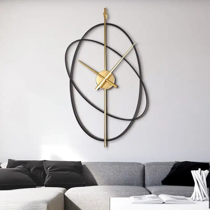Abstract Metal Wall Clock with Silent Quartz Movement