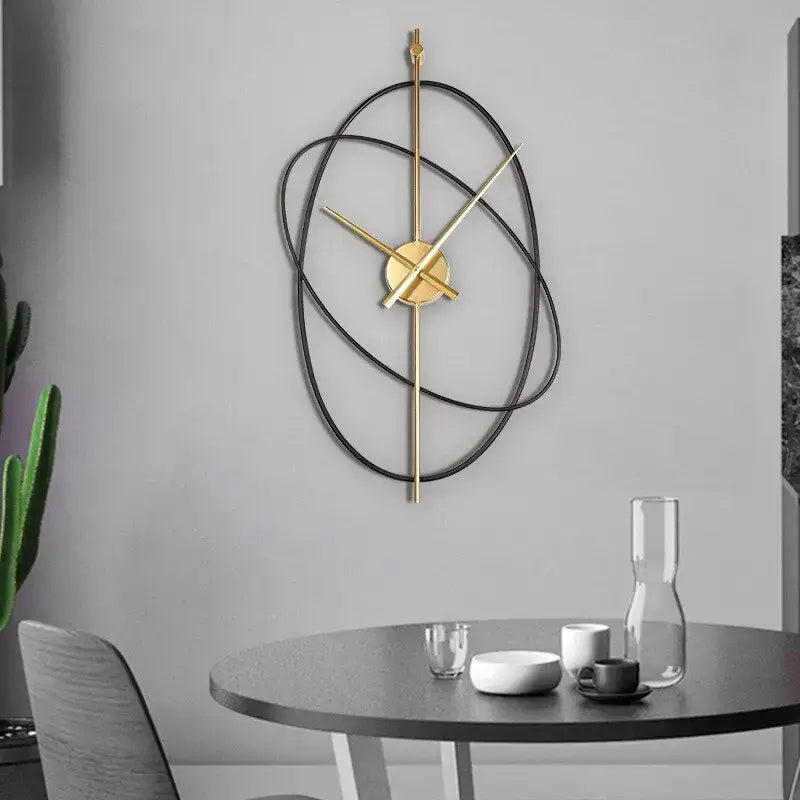 Abstract Metal Wall Clock with Silent Quartz Movement