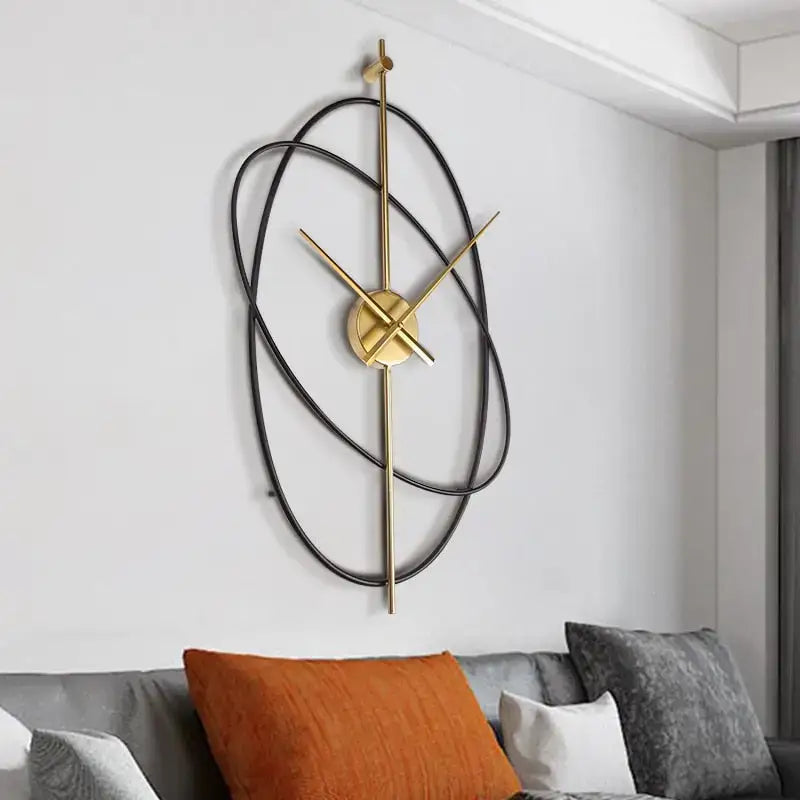 Abstract Metal Wall Clock with Silent Quartz Movement
