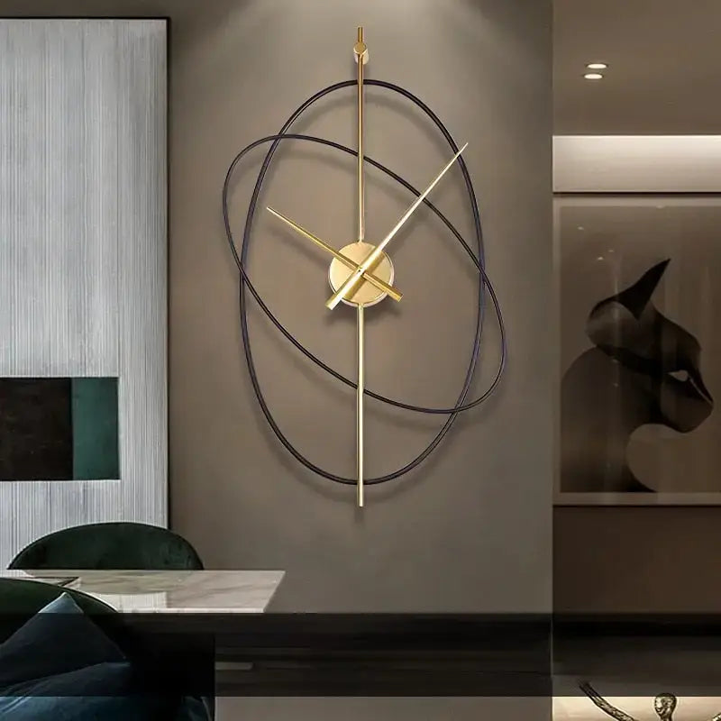 Abstract Metal Wall Clock with Silent Quartz Movement