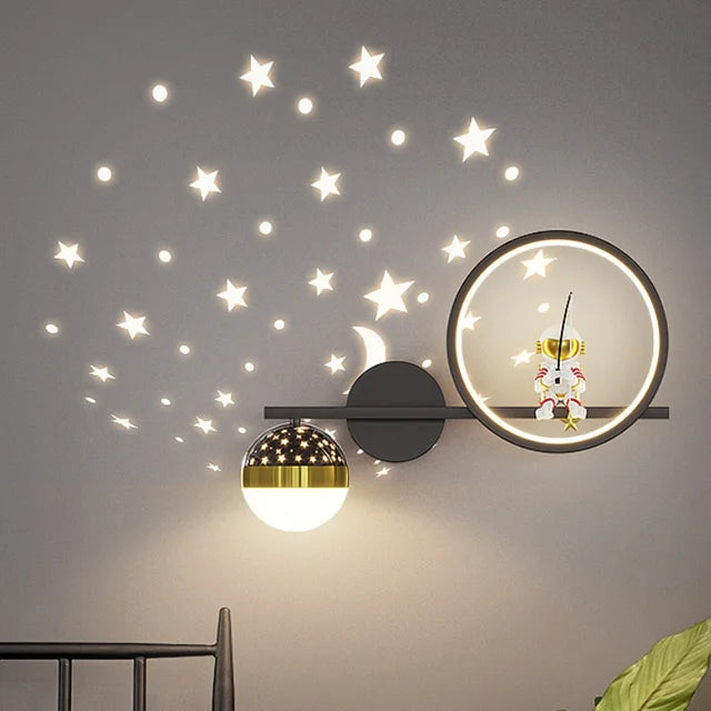 Children’s Celestial LED Wall Light with Star & Moon Projection