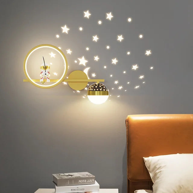 Children’s Celestial LED Wall Light with Star & Moon Projection