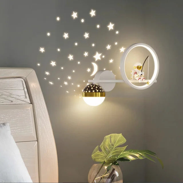 Children’s Celestial LED Wall Light with Star & Moon Projection
