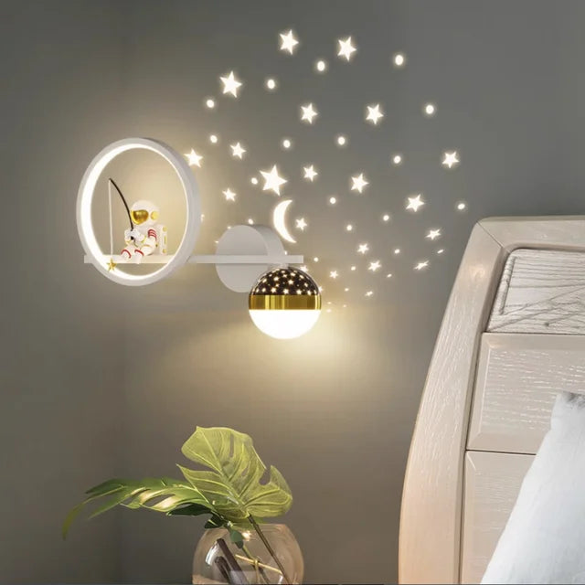 Children’s Celestial LED Wall Light with Star & Moon Projection