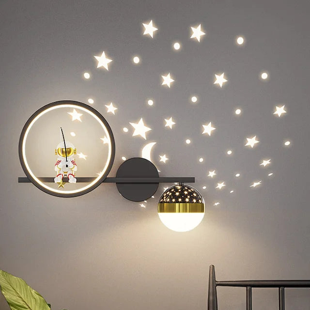 Children’s Celestial LED Wall Light with Star & Moon Projection