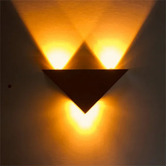 Modern LED Wall Lamp with Triangular Design for Atmospheric Wall Lighting