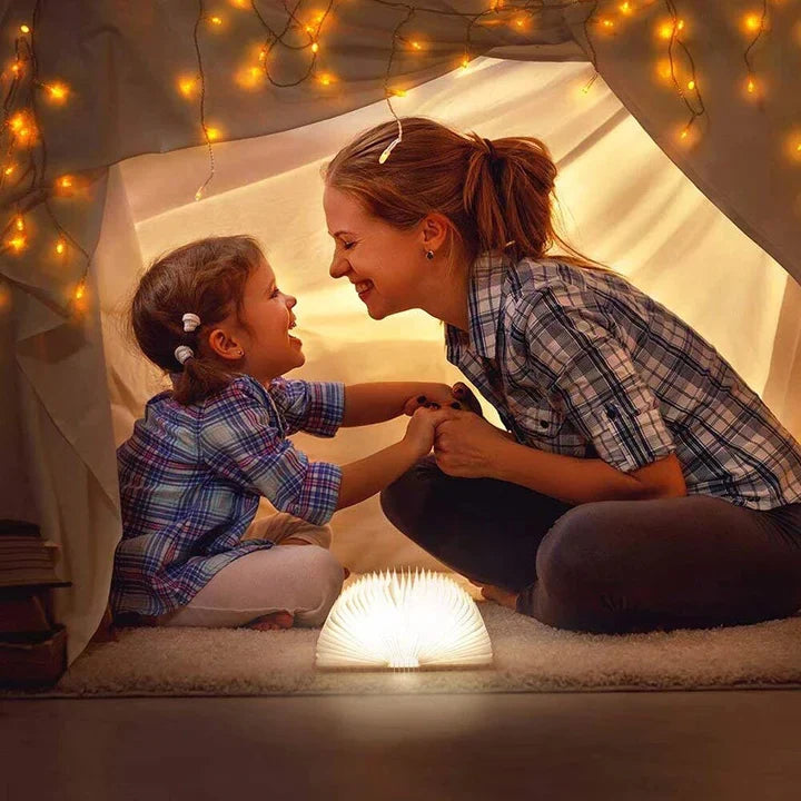 Foldable Book-Shaped LED Lamp with Rechargeable Battery