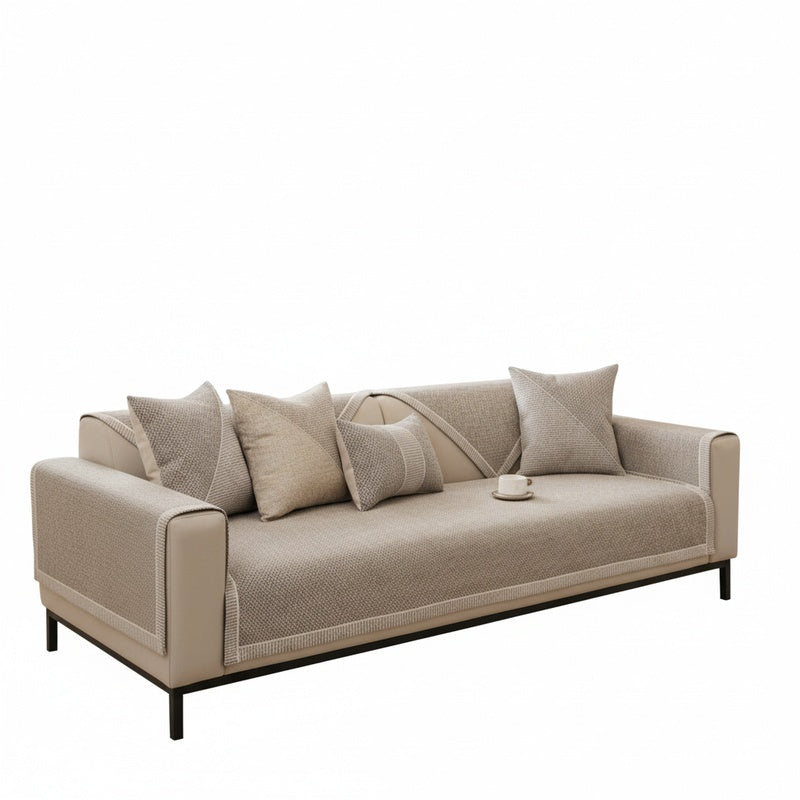 Non-Slip Sofa Throw with Quilted Woven Texture
