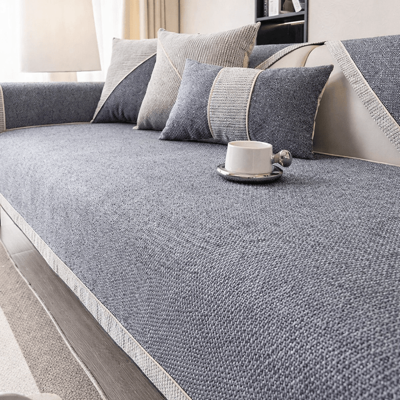 Non-Slip Sofa Throw with Quilted Woven Texture